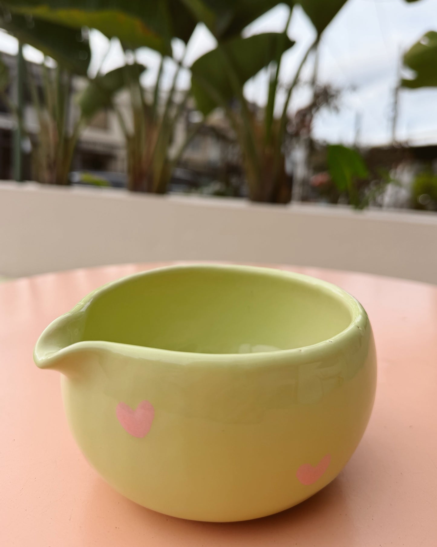 bowl para preparar matcha con corazon